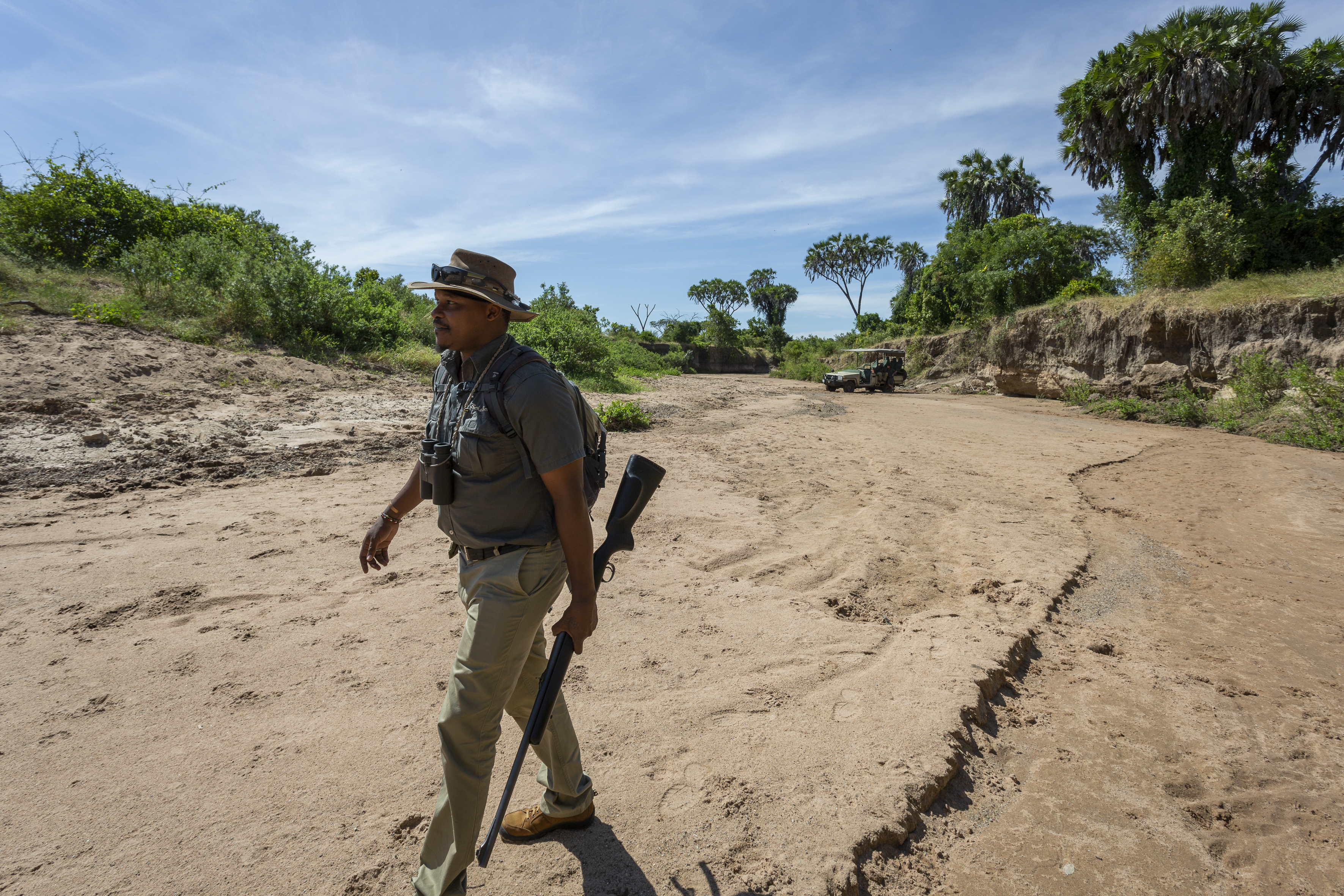 Guests on a guided walking safari