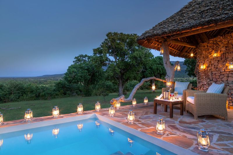 Private plunge pool and sun deck outside a Beho Beho banda